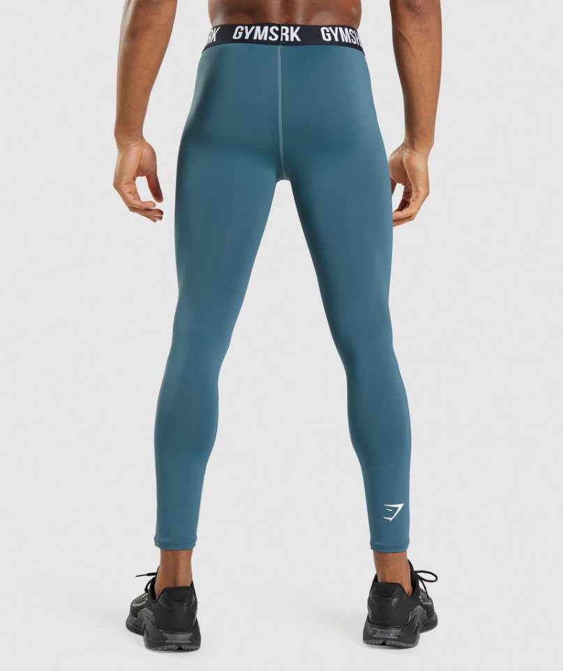 Men's Gymshark Element Baselayer Leggings Turquoise | CA 67185A